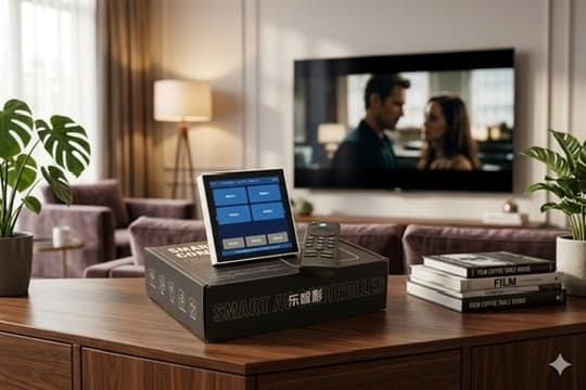 LezhiYing smart cinema controller with panel, remote, and packaging